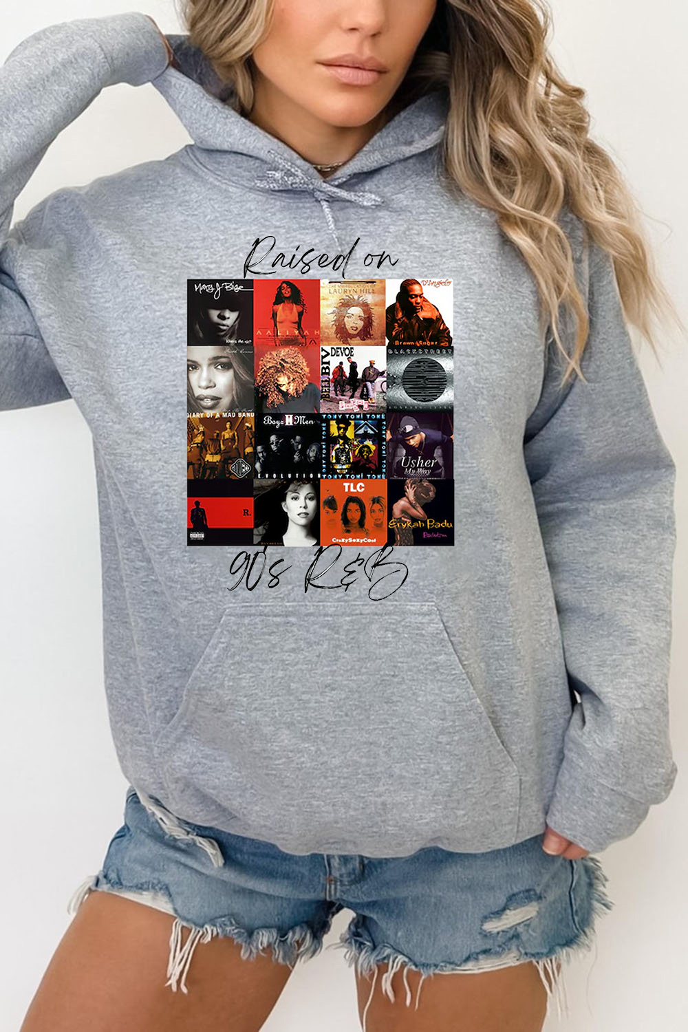 90'S Music Print Hoodie