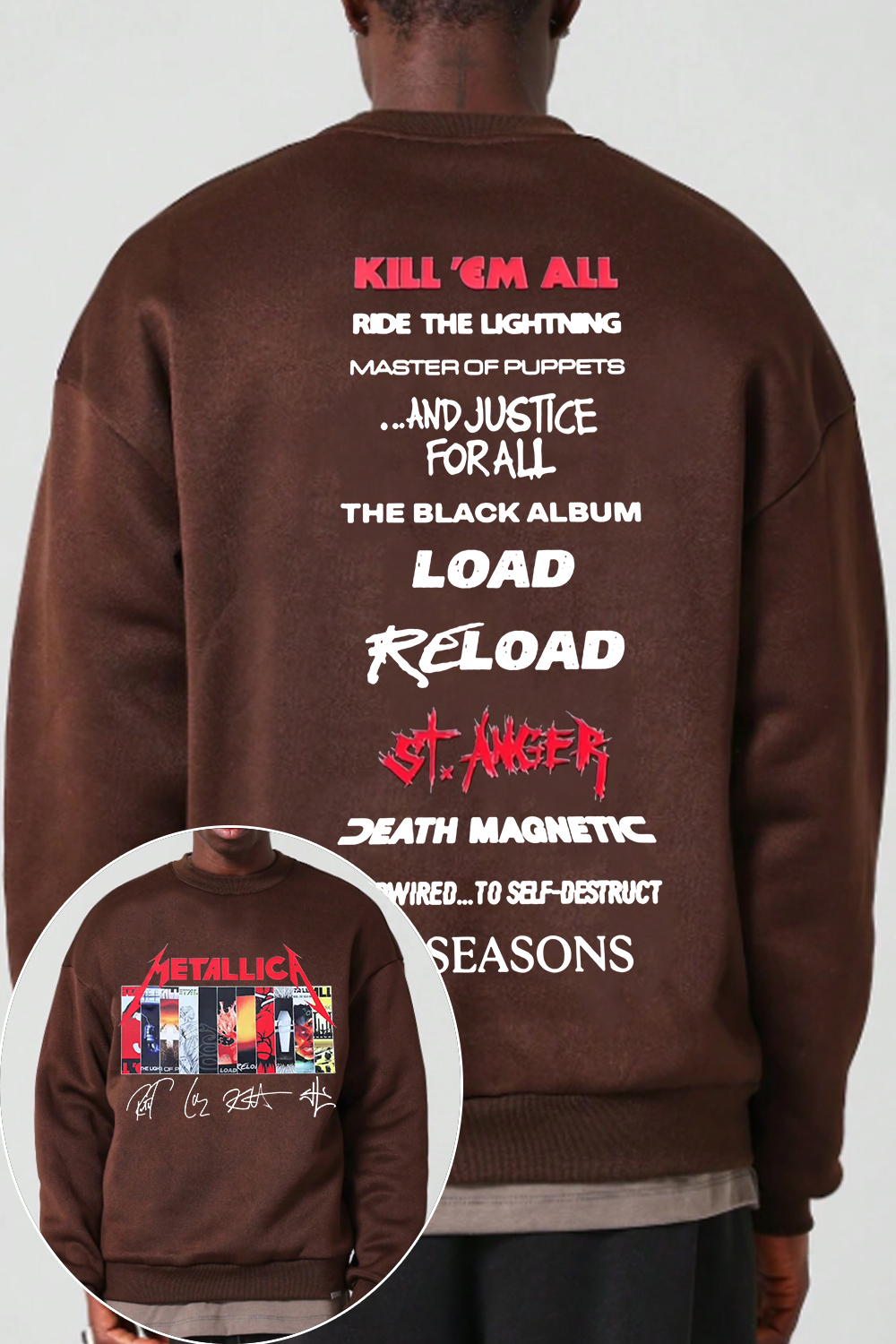 Metallica albums men sweatshirt