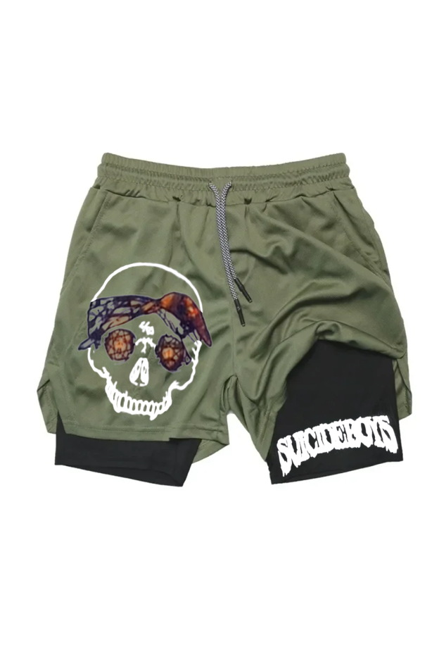 $UICIDEBOY$ KING OF RAP printed shorts