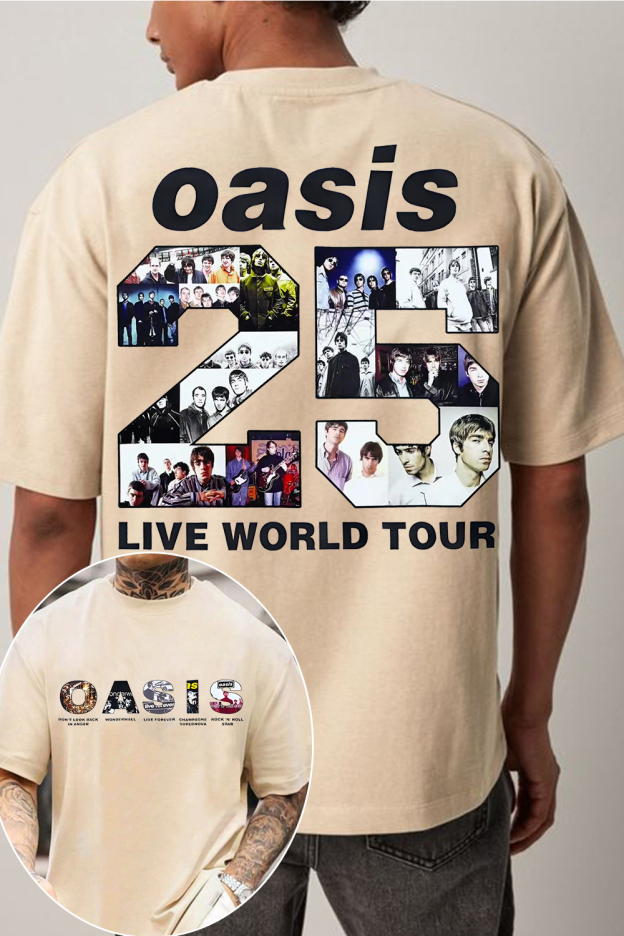 Oasis Unisex T Shirt Definitely Maybe Promo Official Reunion Tour 2025
