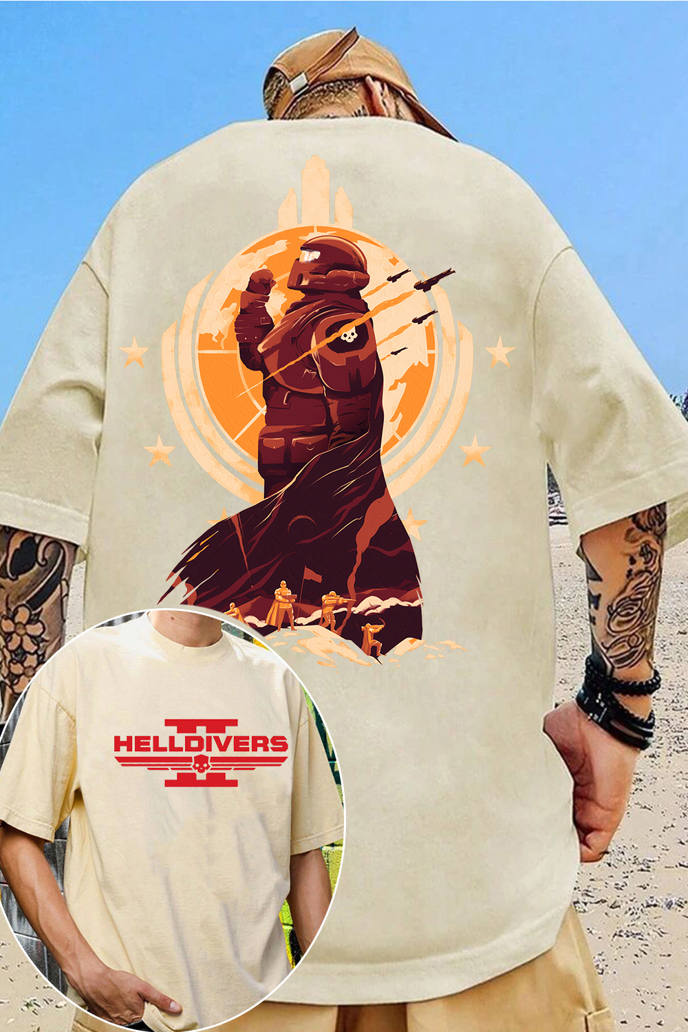 Helldivers 2 Oversized Vintage Unisex Shirt