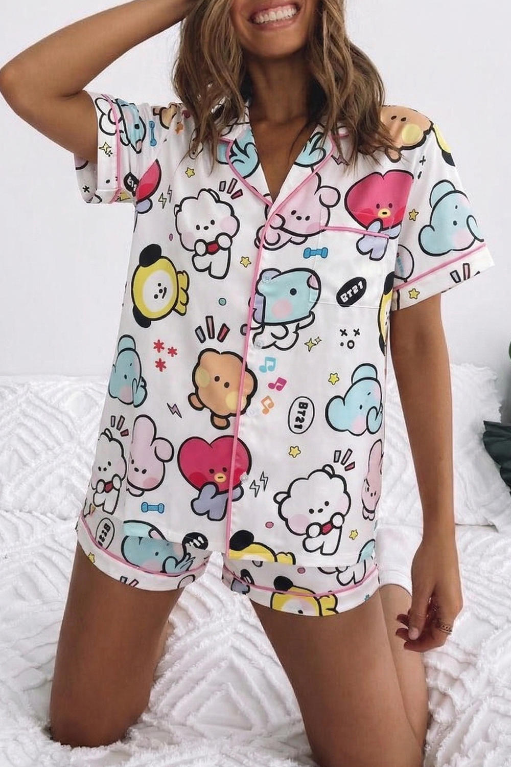 Bangtan Boys BT21 Silky Satin Pajamas