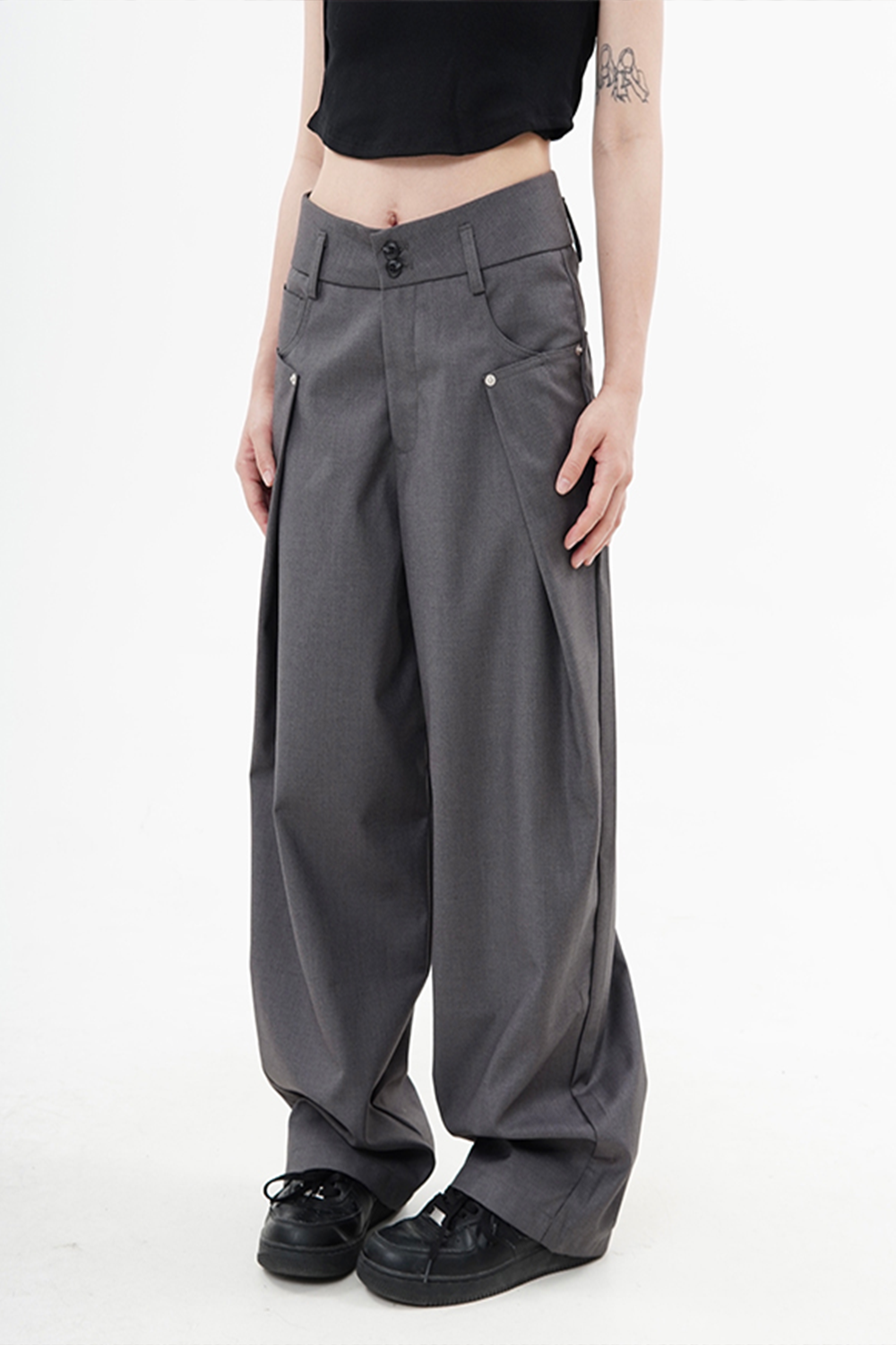 High-end design casual suit wide-leg pants