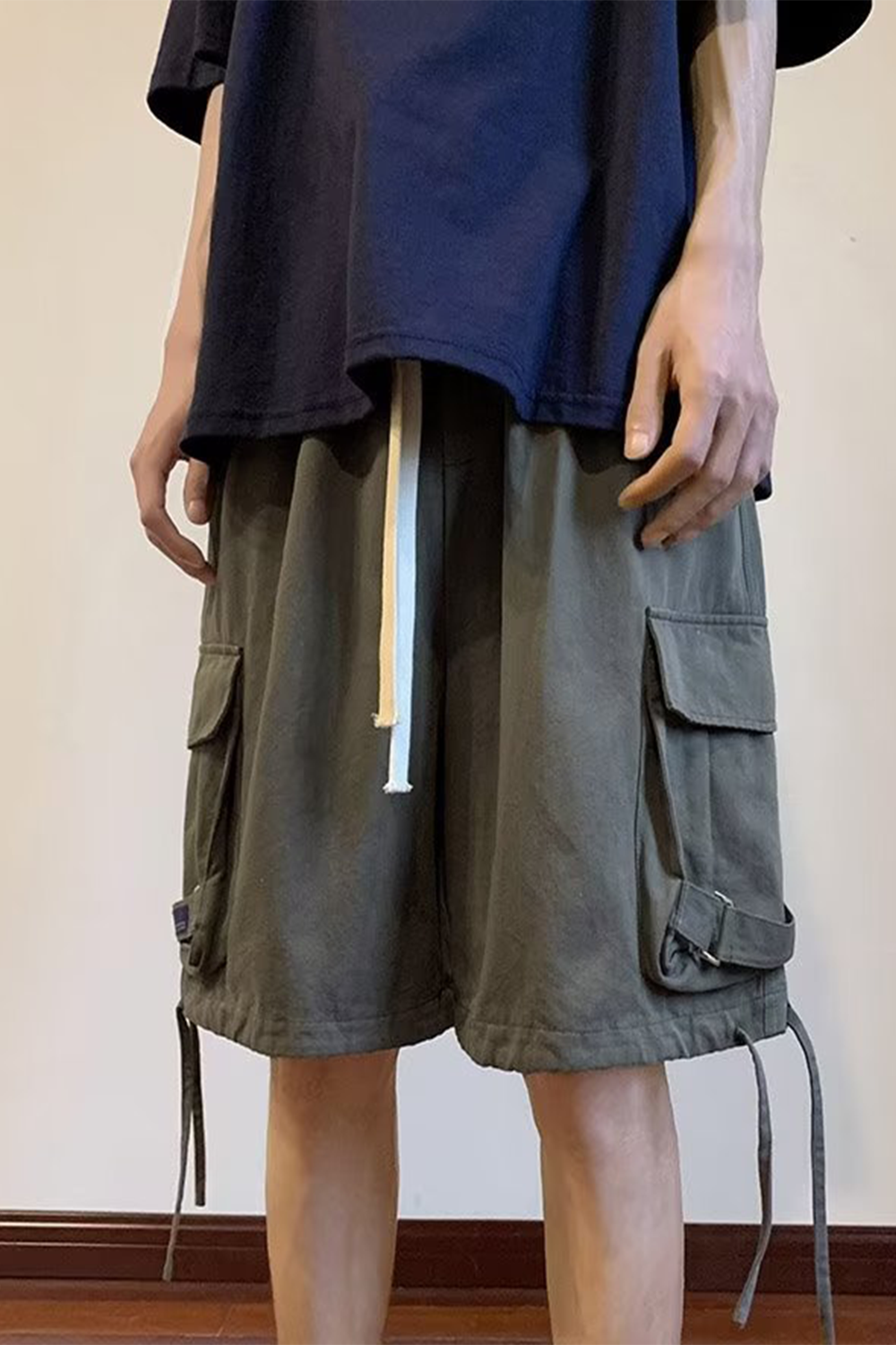 Cityboy Japanese shorts men's loose large pocket straight overalls