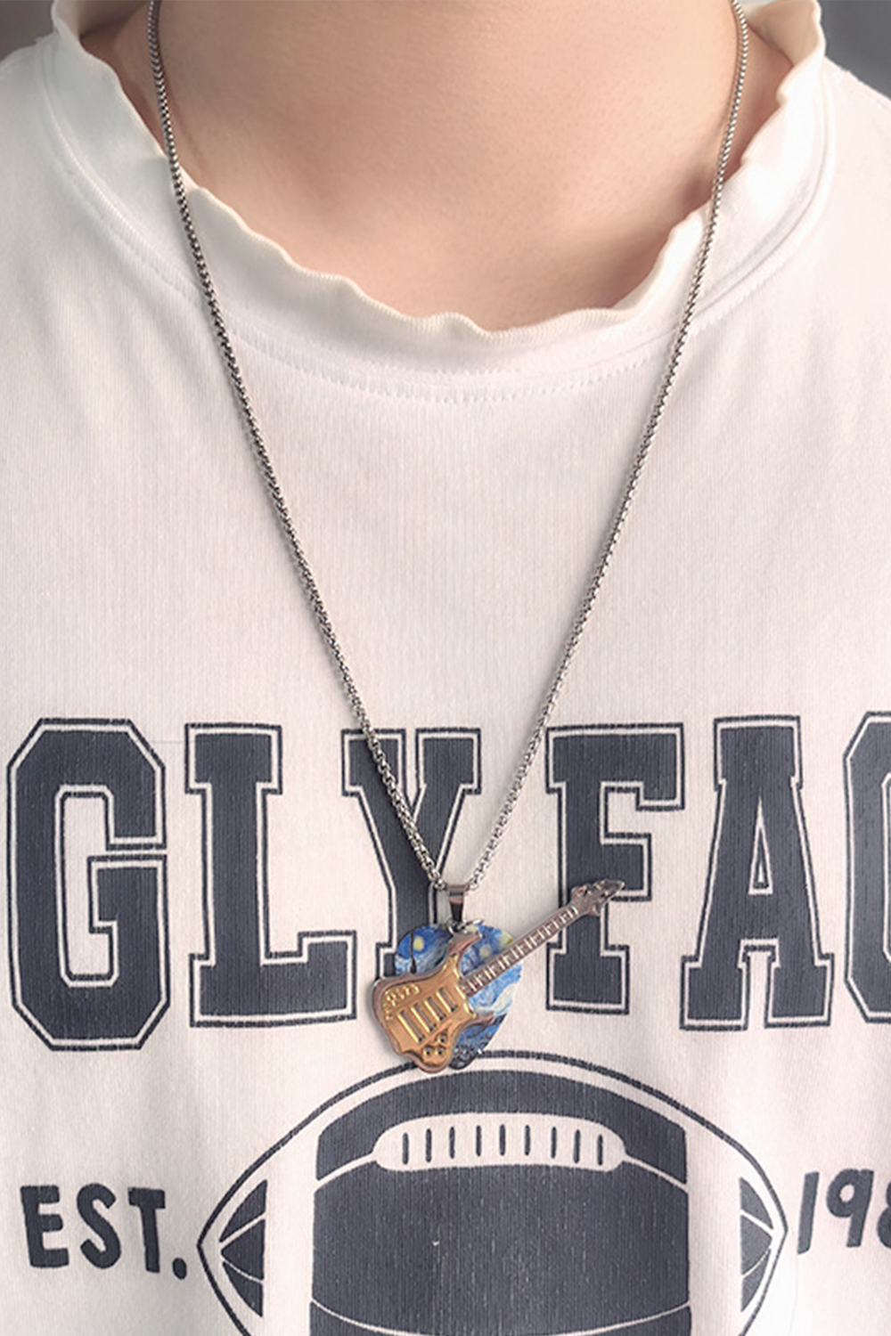 Punk Rock Pick Guitar Necklace
