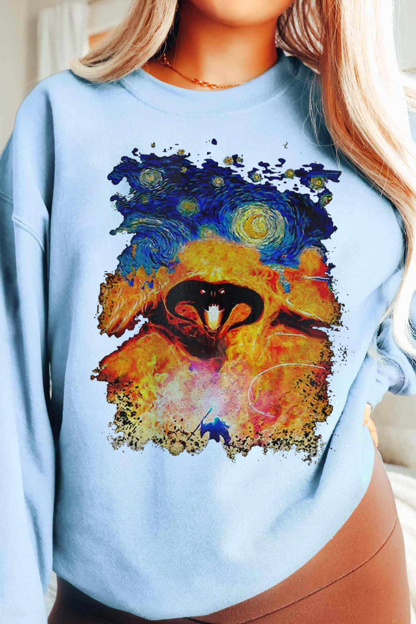Balrog Starry Night LOTR Vintage Sweatshirt