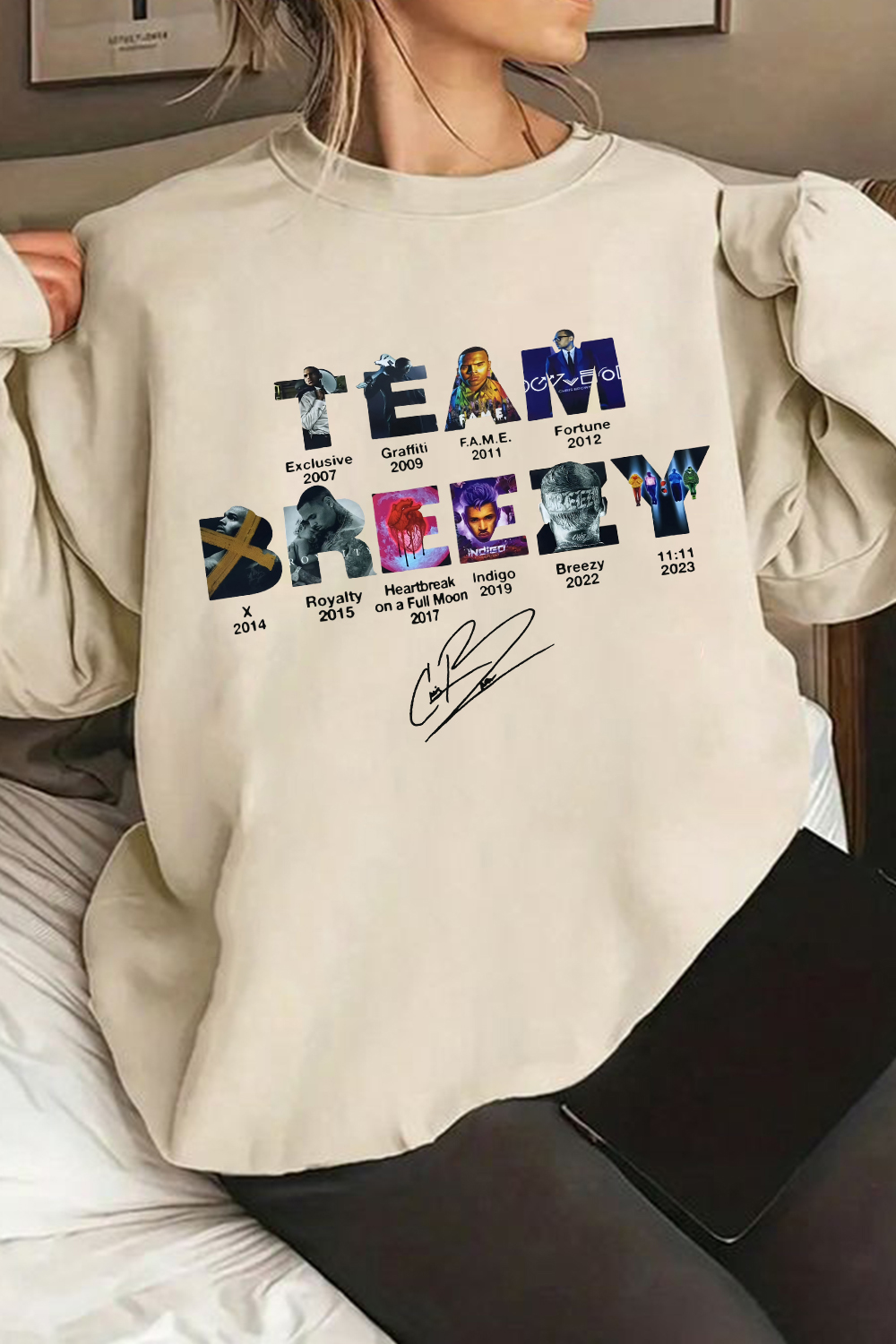 Team Breezy Chris Brown Album Sweatshirt For Women