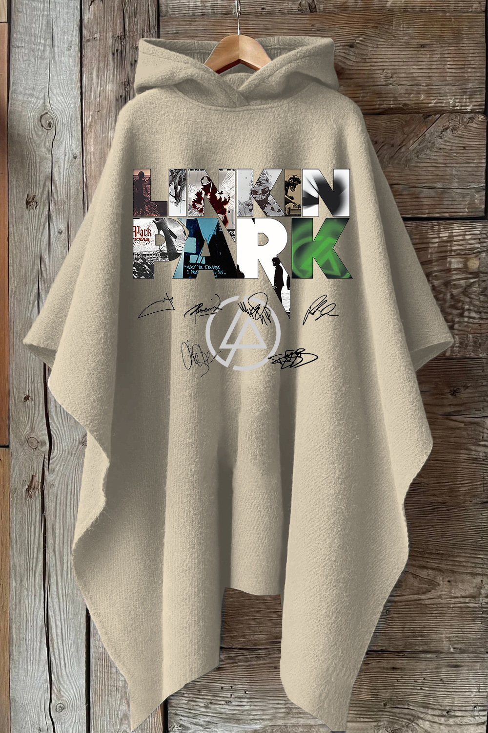 L P Albums Hooded Warm Shawl Cape