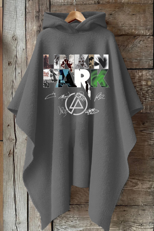 L P Albums Hooded Warm Shawl Cape