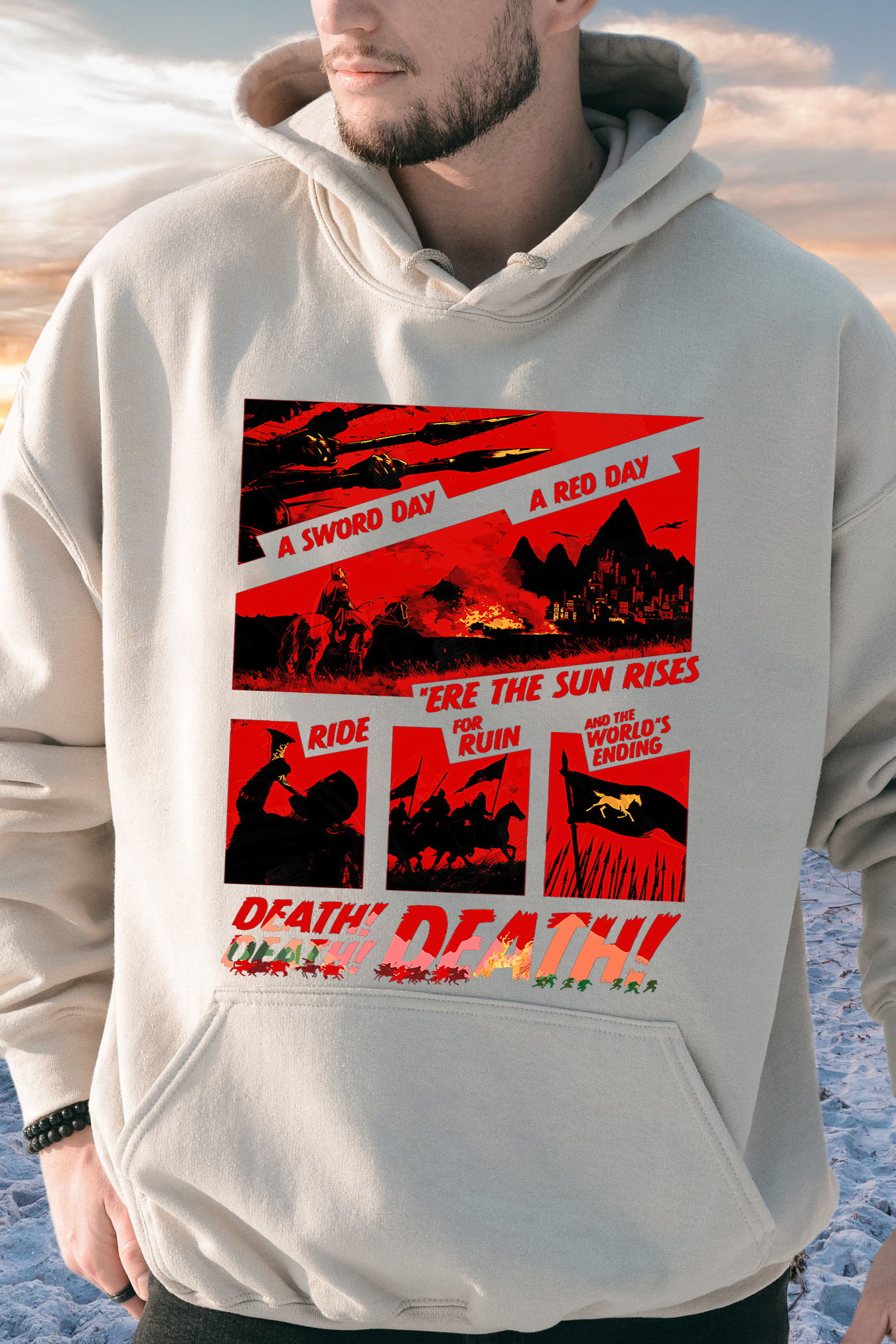 Lord of the Rings-Cycling Print Men Hoodie