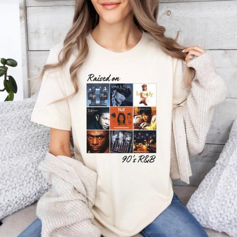 Raised On 90s R&B Album Music Artists-4 Shirts