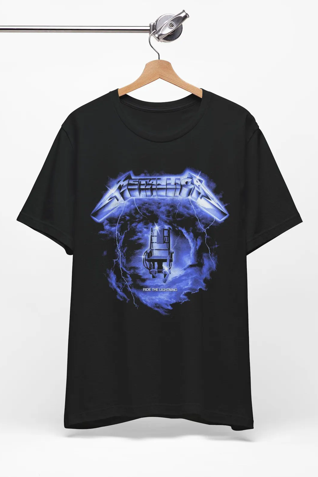 Ride The Lightning Swirl Metallic Band Shirt Tee