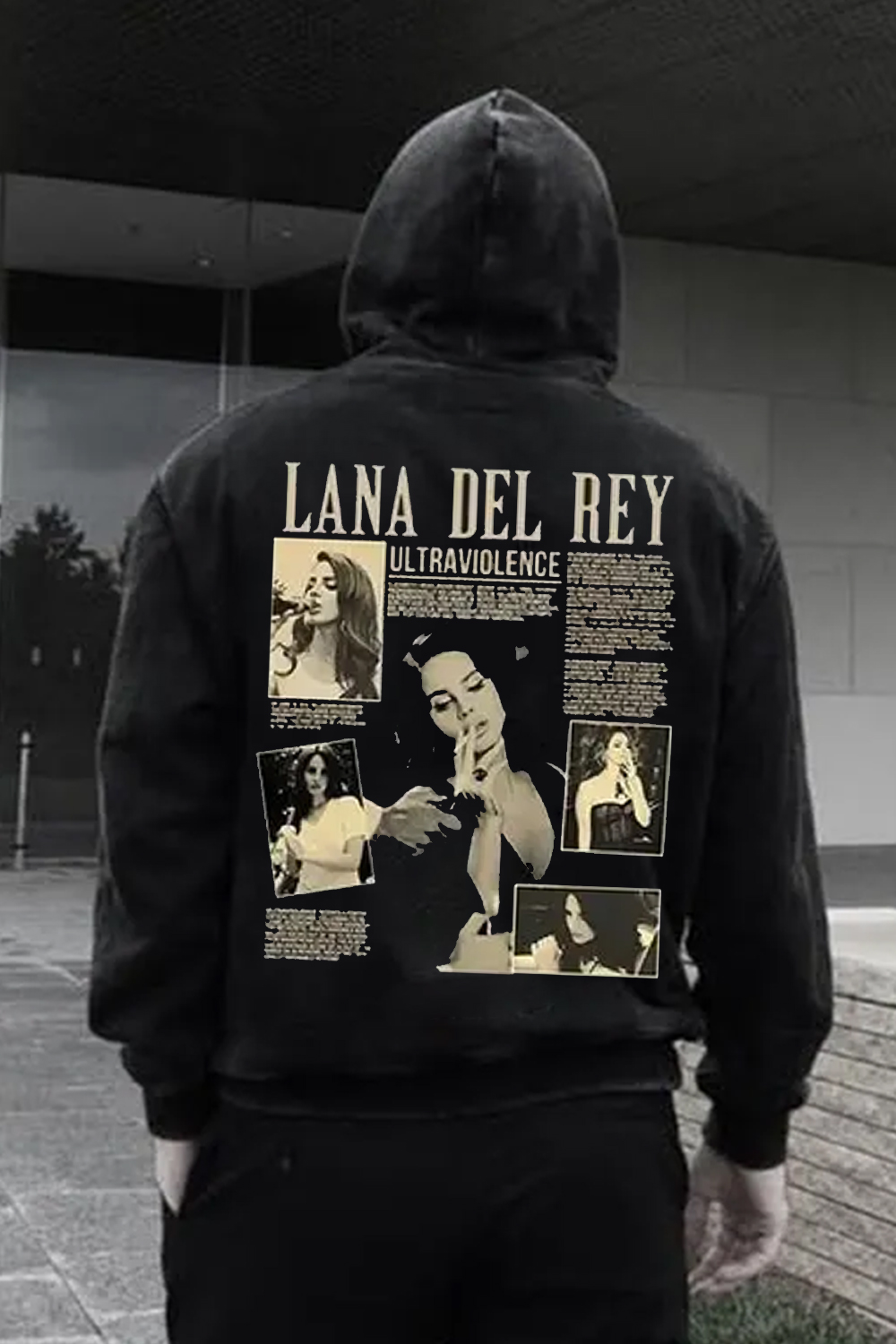 Retro Singer Art Back Print Hoodie