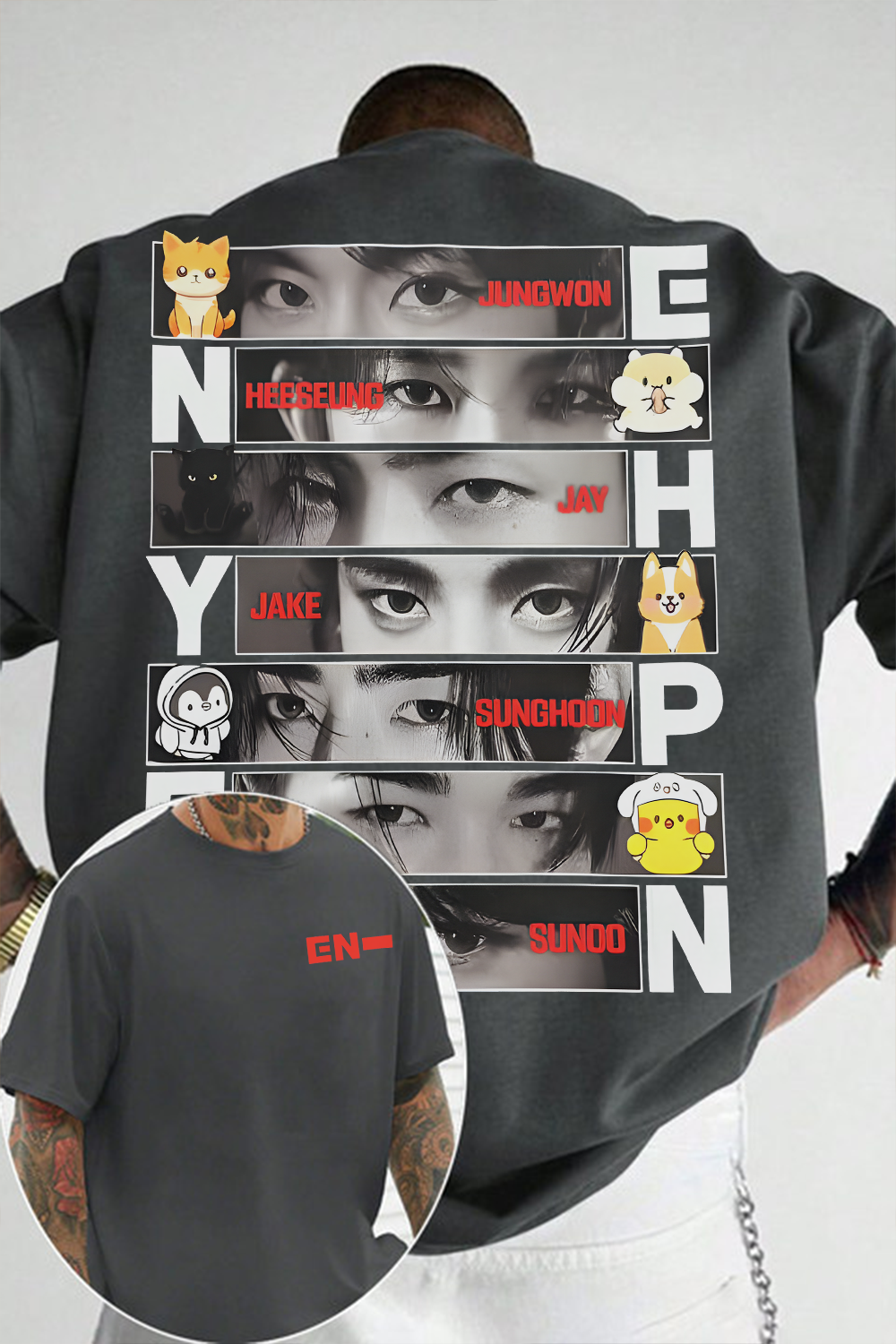 Enhypen 2-Side Fans Shirt For Men