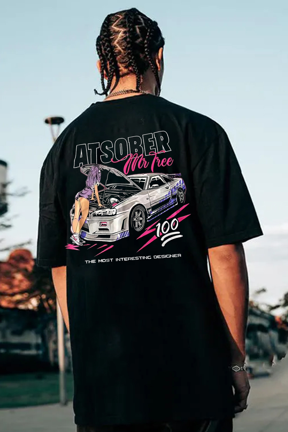 Car print T-shirt
