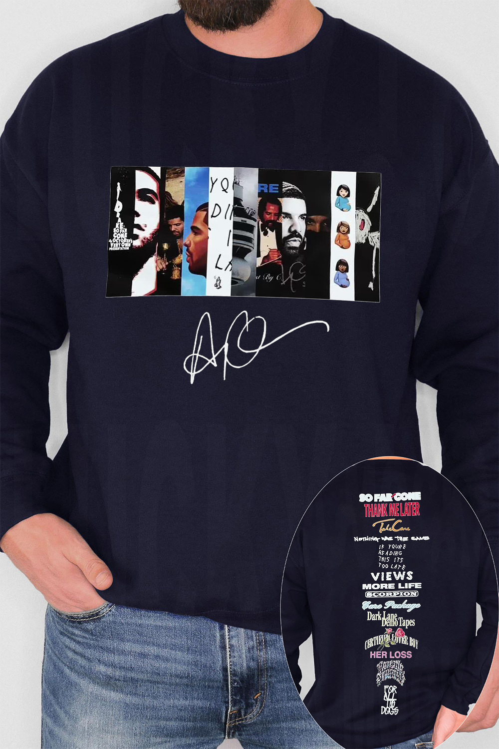 DRAKE crew neck long sleeve sweatshirt