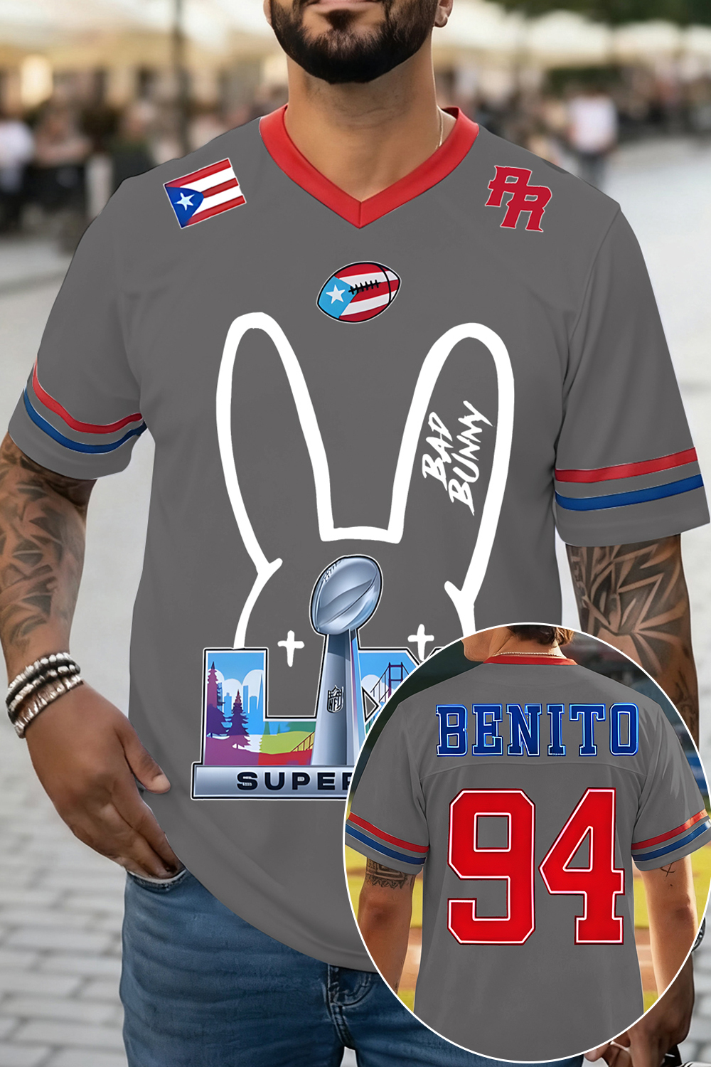 Bunny Ears Bad Bunny? Benito Football Jersey