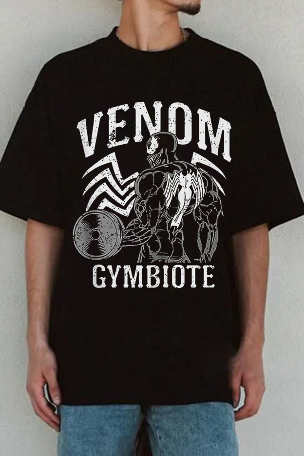Casual Letter Venom Print Short-Sleeved T-Shirt