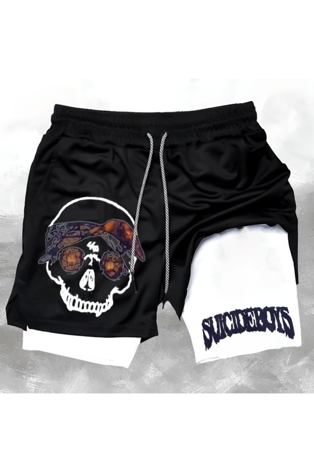 $UICIDEBOY$ KING OF RAP printed shorts