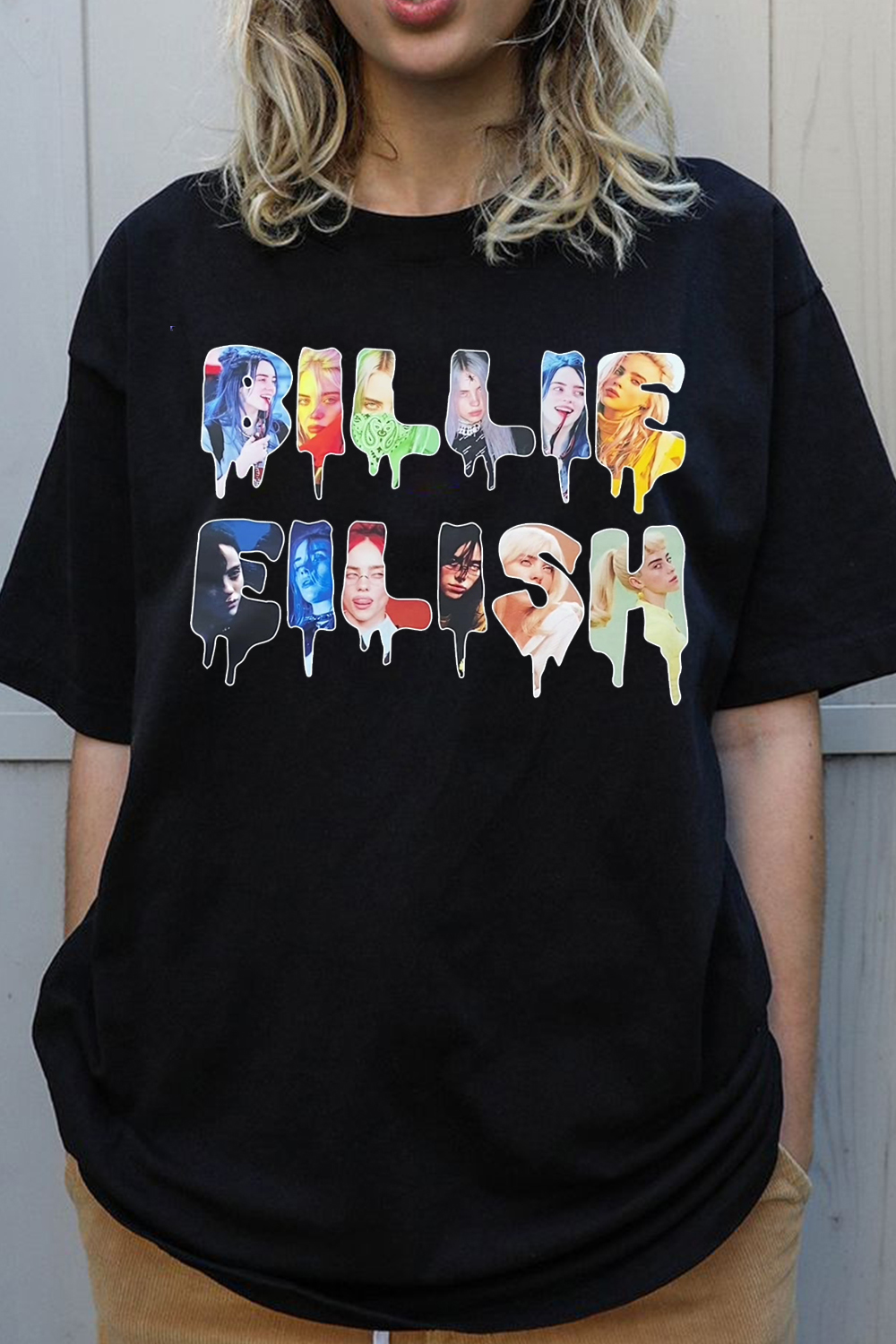 Billie Eilish short-sleeved T-shirt with letters