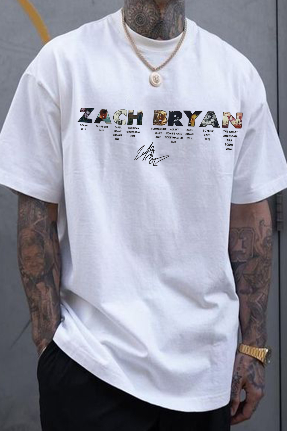 ZACH BRYAN short-sleeved T-shirt with letters