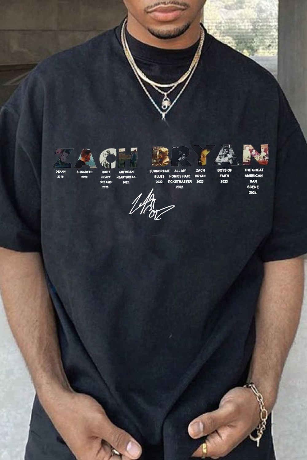 ZACH BRYAN short-sleeved T-shirt with letters
