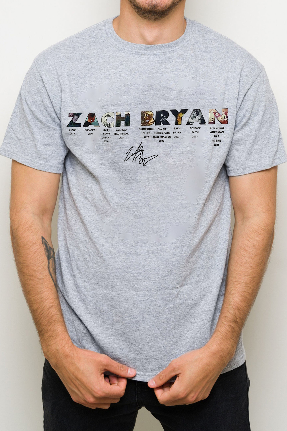 ZACH BRYAN short-sleeved T-shirt with letters