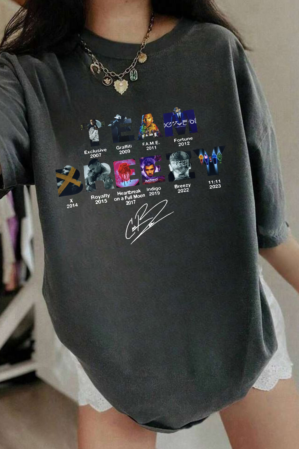 Team Breezy Chris Brown Album Tee For Women