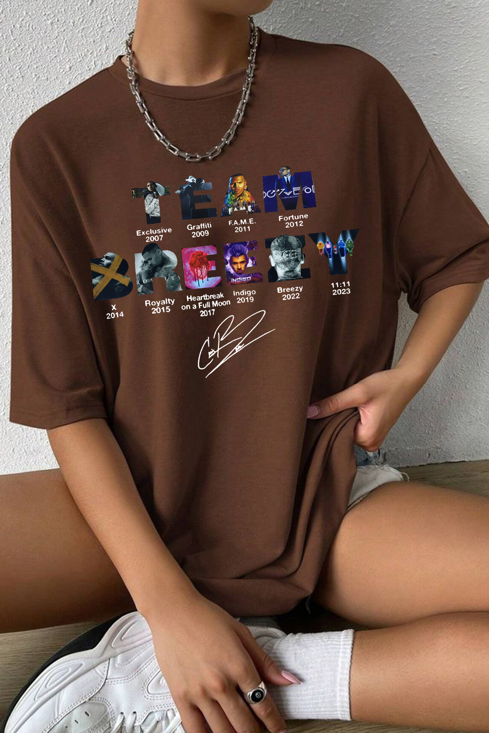 Team Breezy Chris Brown Album Tee For Women