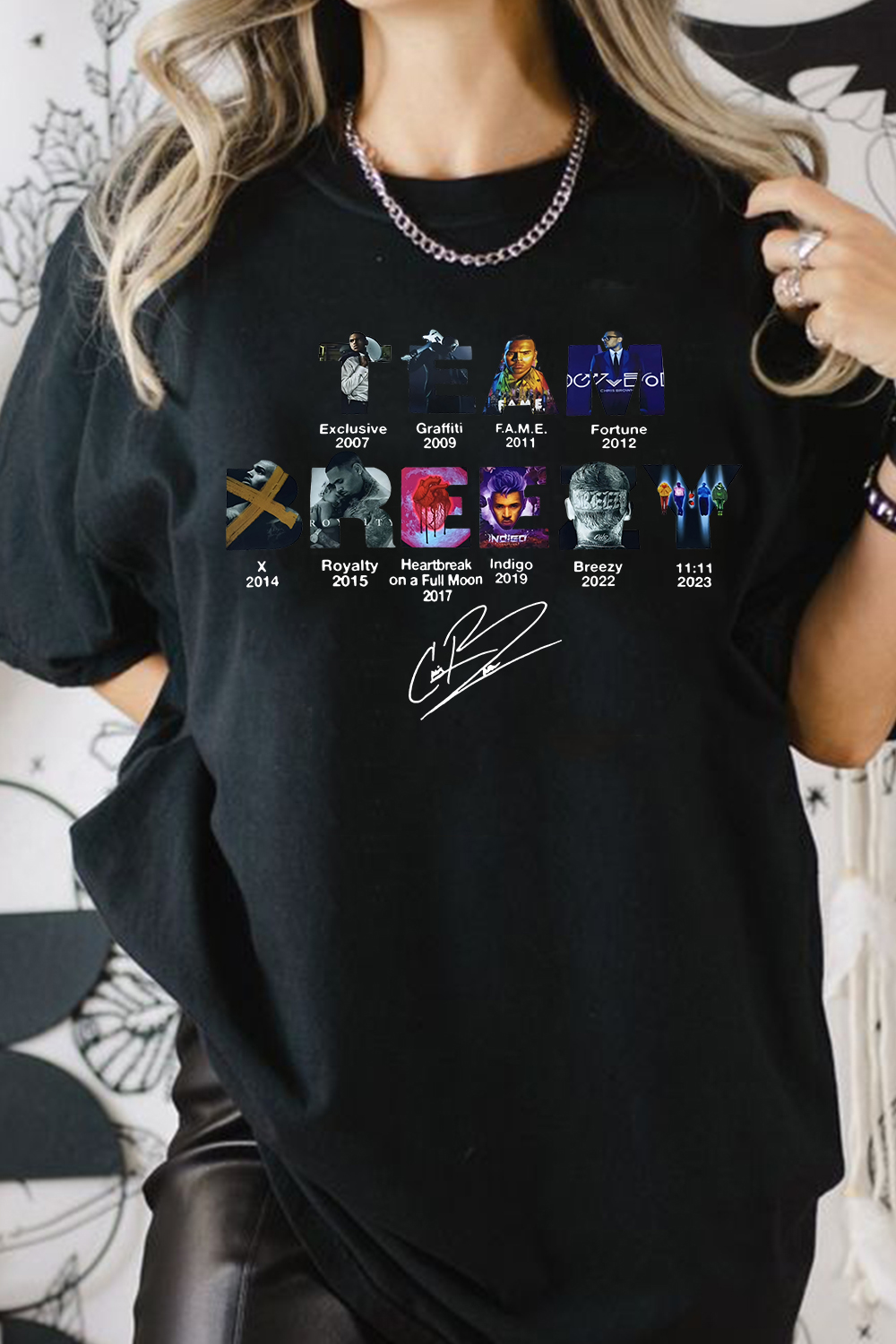 Team Breezy Chris Brown Album Tee For Women