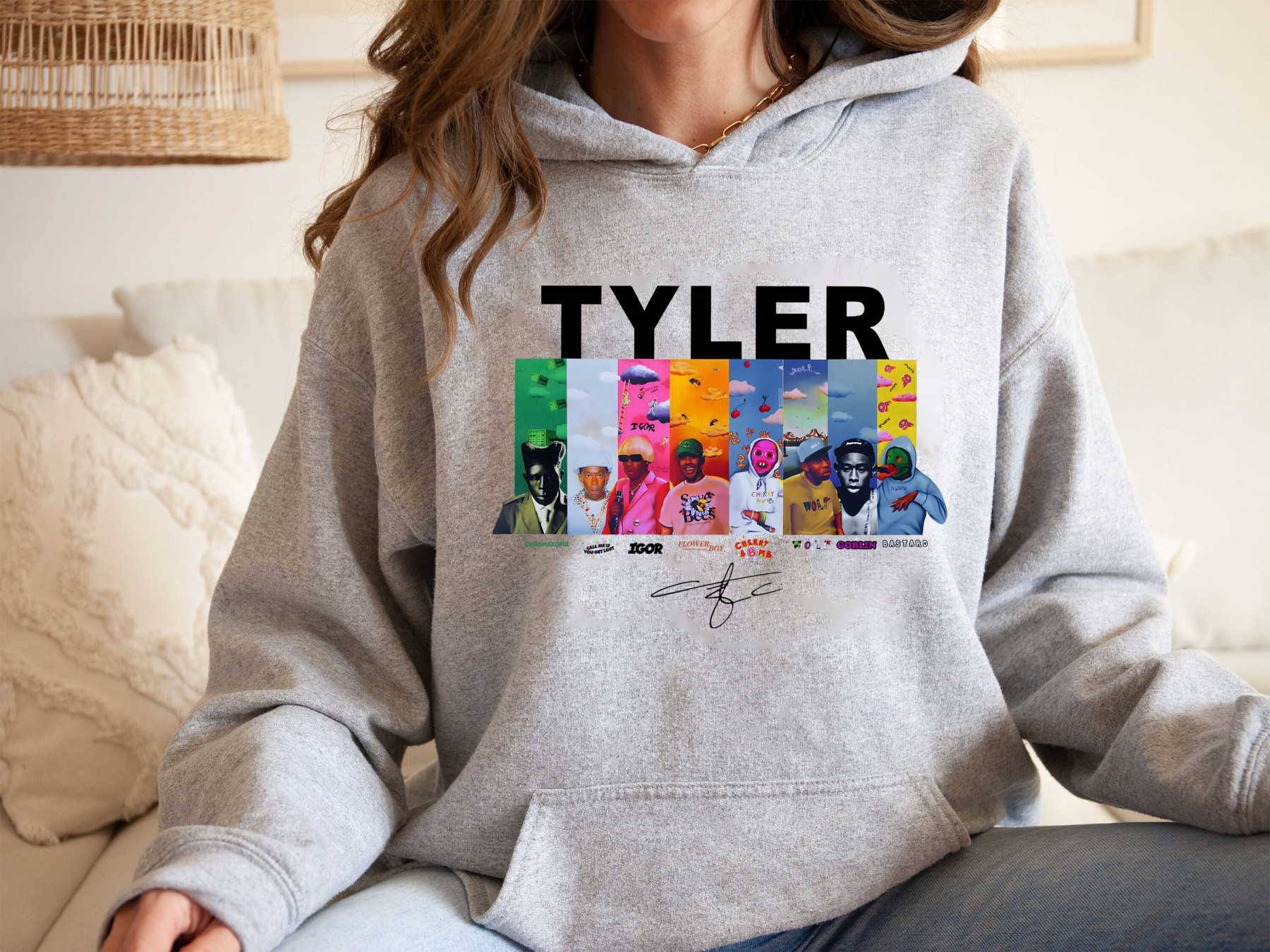 Tyler cartoon print women hoodie