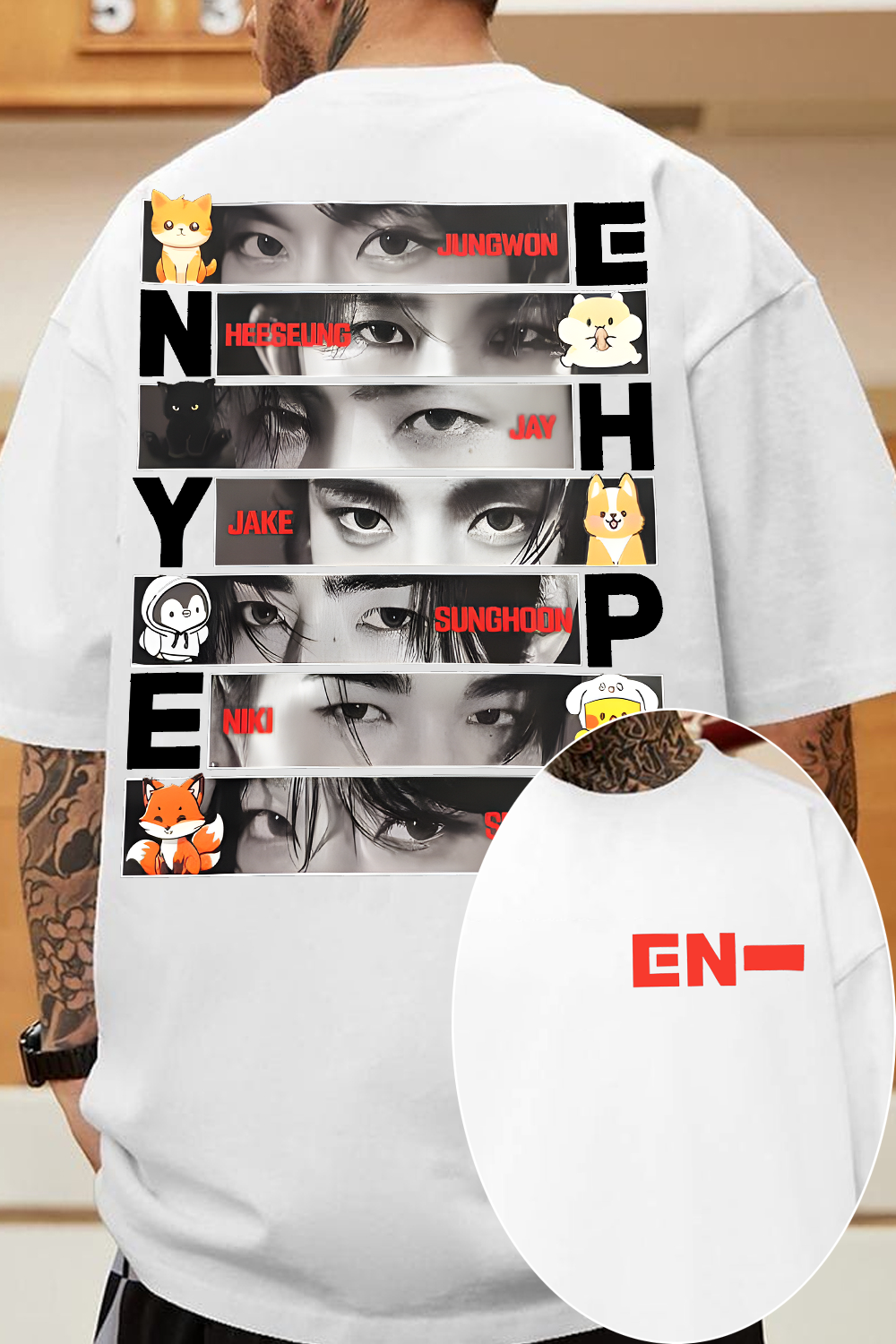 Enhypen 2-Side Fans Shirt For Men