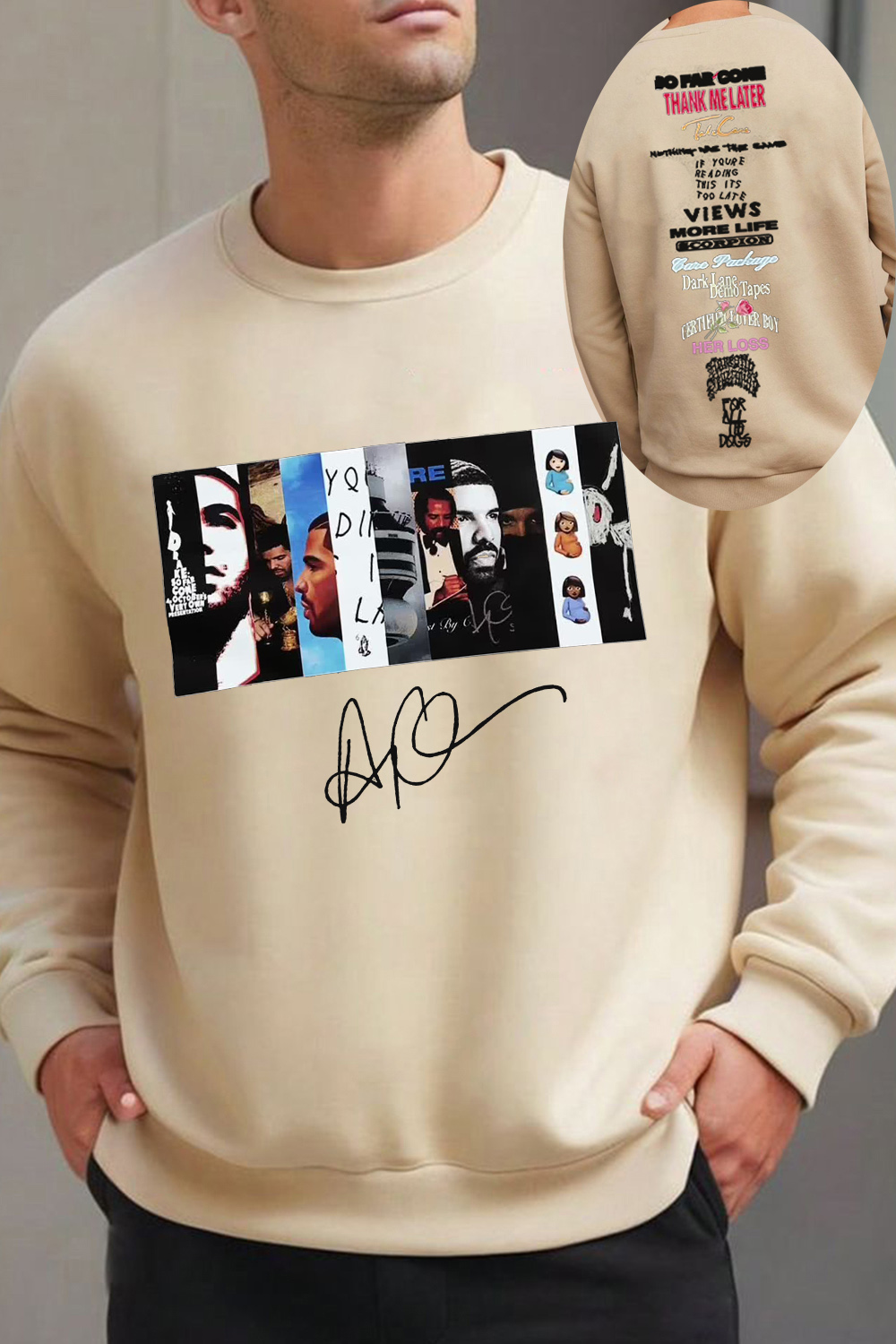 DRAKE crew neck long sleeve sweatshirt