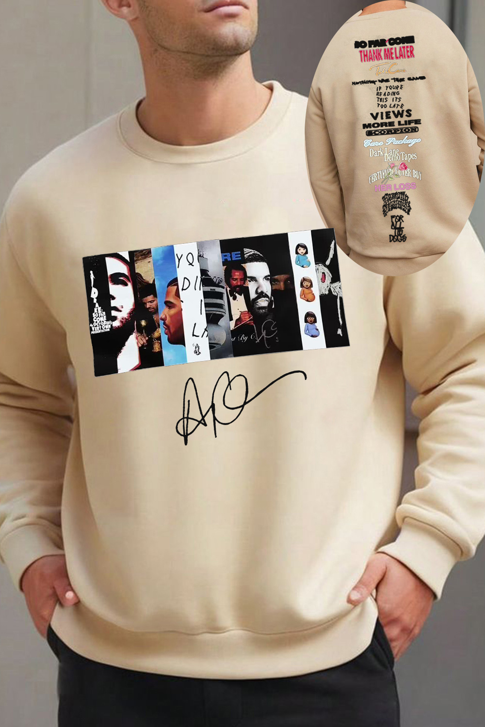 DRAKE crew neck long sleeve sweatshirt