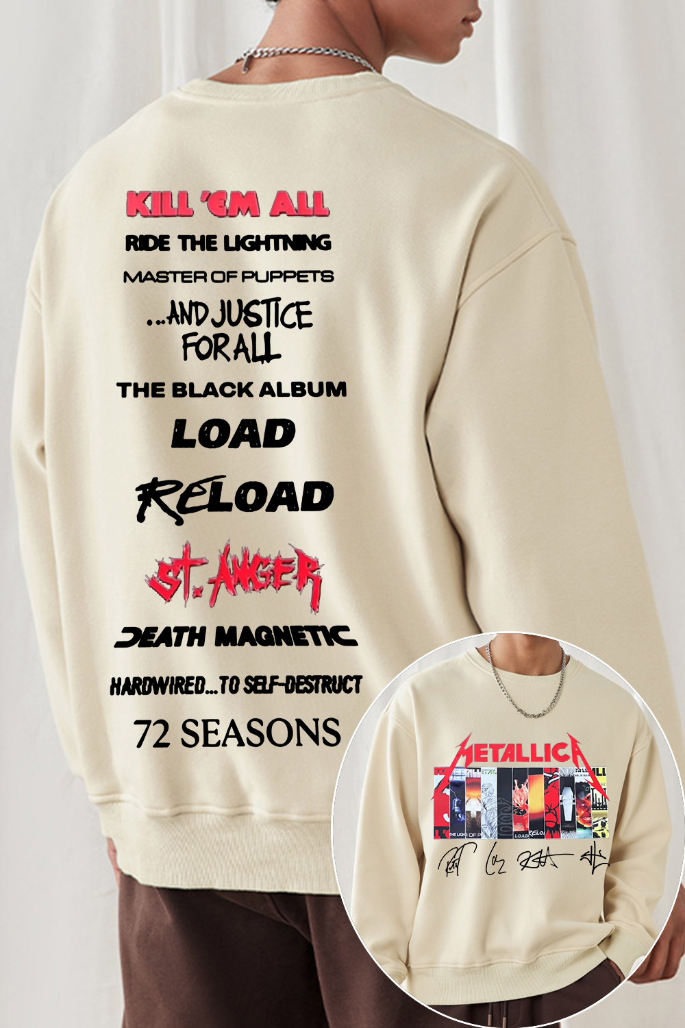 Metallica albums men sweatshirt