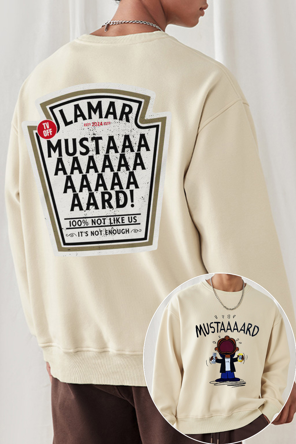 Kendrick Lamar Mustaaaard 2 Sides sweatshirt For men