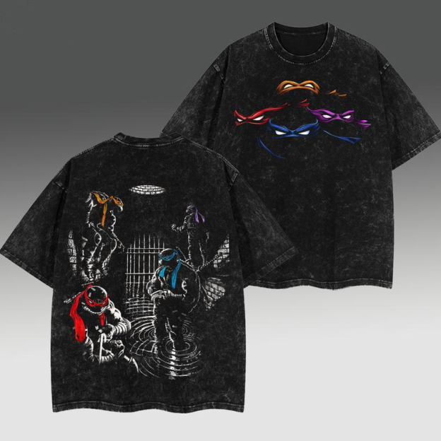 Teenage Mutant Ninja Turtles Print Washed Cotton Tee