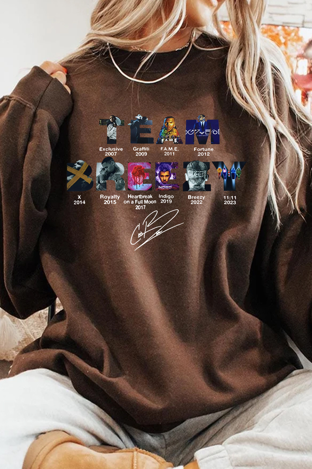 Team Breezy Chris Brown Album Sweatshirt For Women
