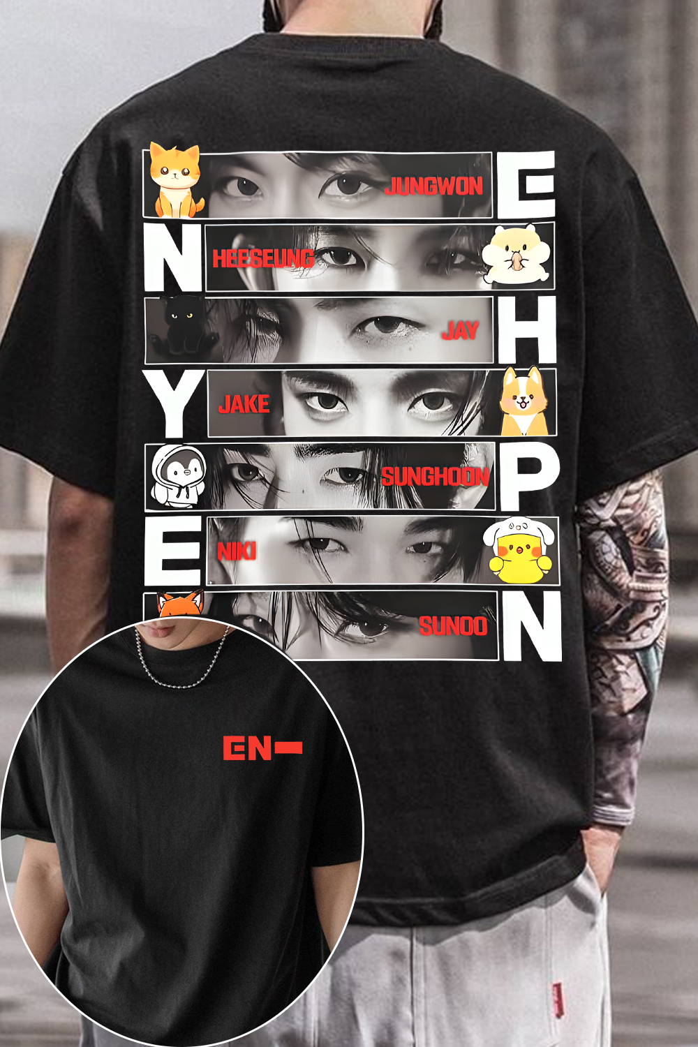 Enhypen 2-Side Fans Shirt For Men