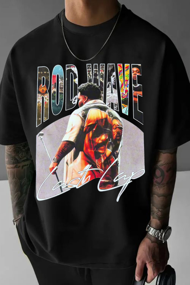 Rod Wave Personalized Casual Print Round Neck Men's Short-Sleeved T-Shirt