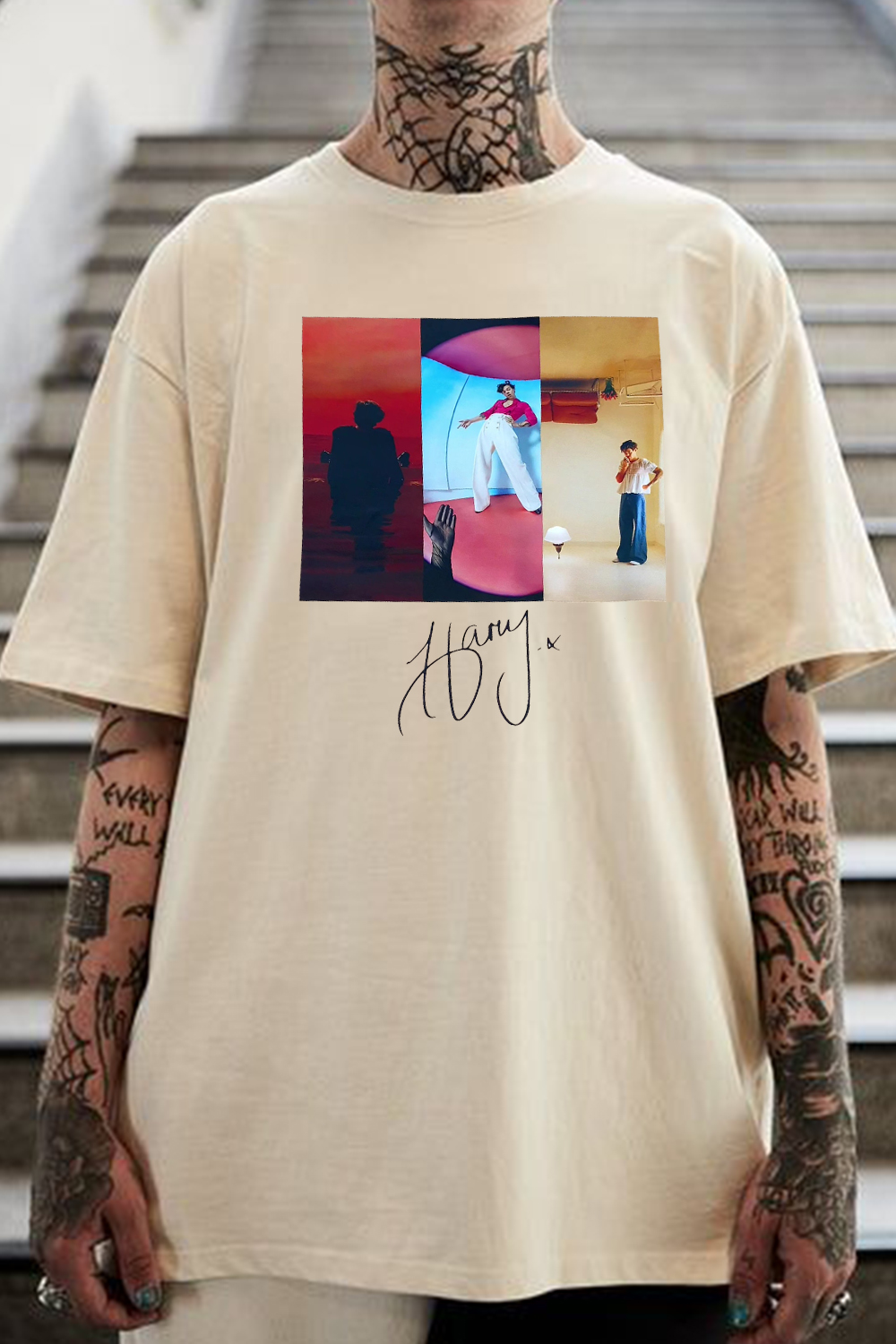 morganwallen printed men's loose round neck short sleeve t-shirt