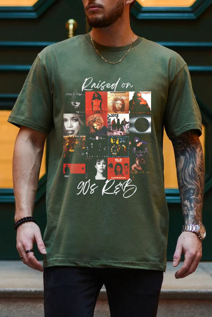 Raised on 90's R&B Album Cover  – Men's T-Shirt