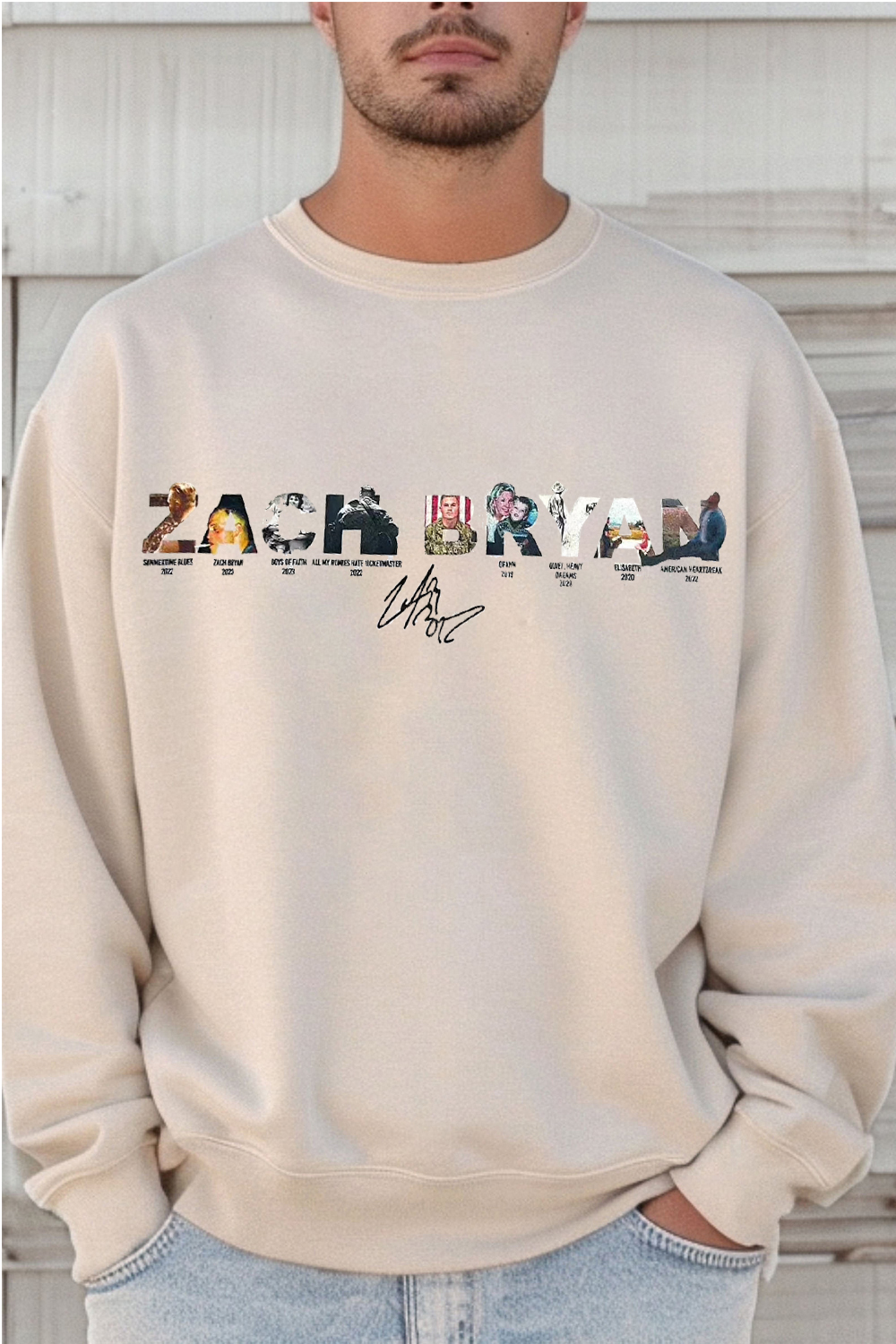 Zach Bryan personalized lettering sweatshirt