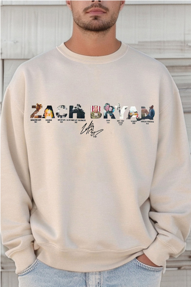 Zach Bryan personalized lettering sweatshirt
