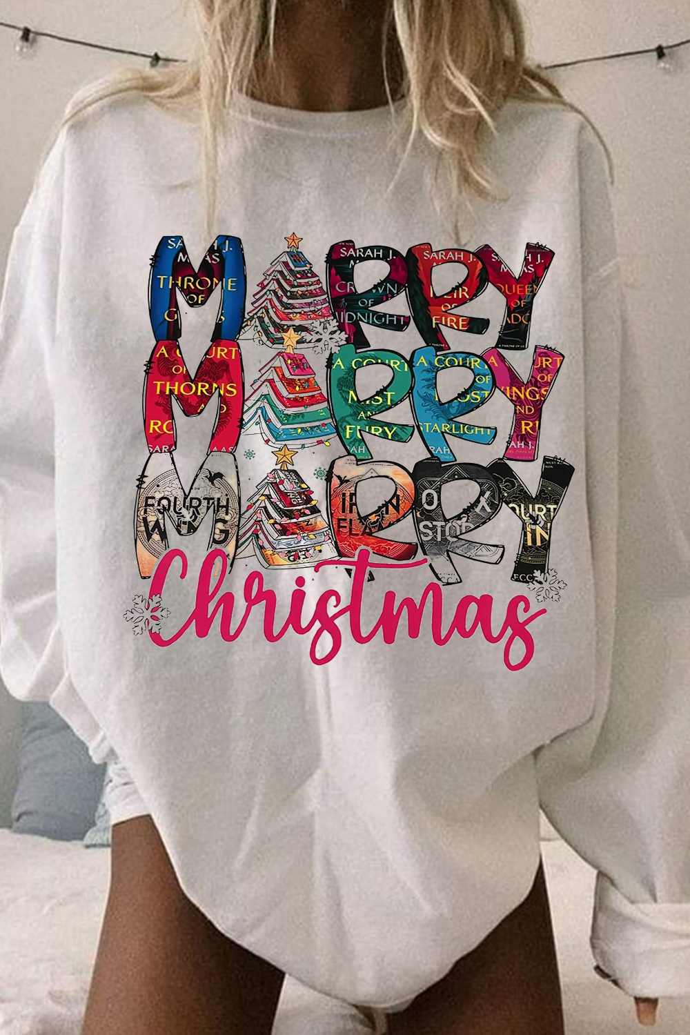 Casual Christmas Printed Round Neck Women's Sweatshirt