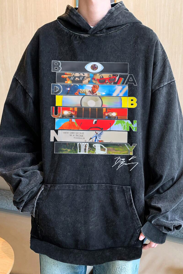 Bad Bunny Signature Washed cotton hooded