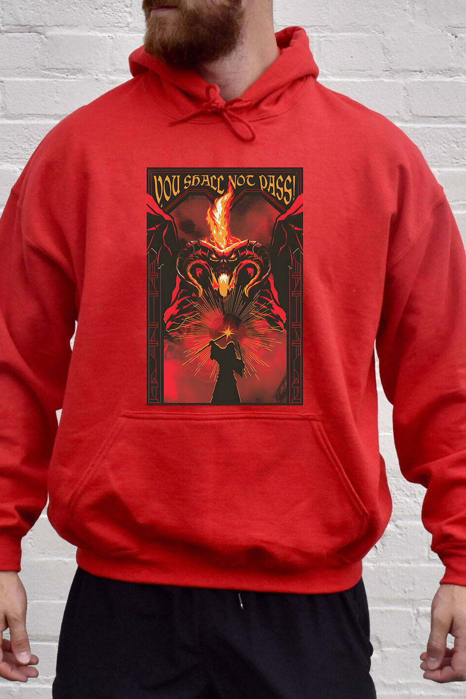 Fire and shadow clash LOTR hoodie For men