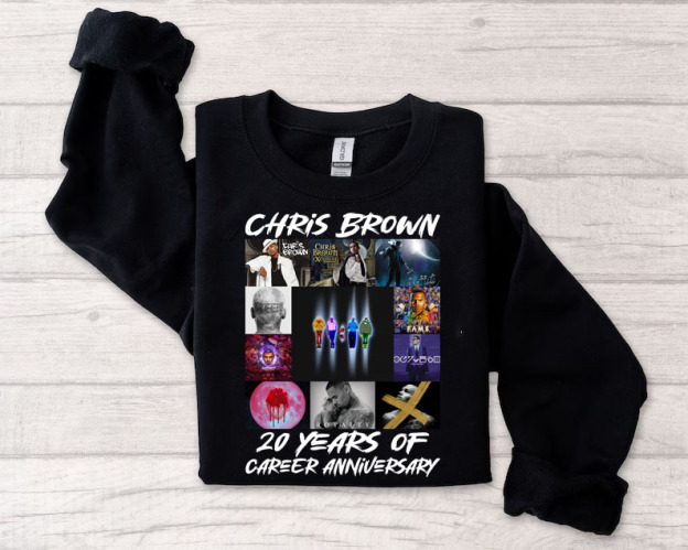 Chris Brown 20 Years Career Anniversary Memorial Tshirt