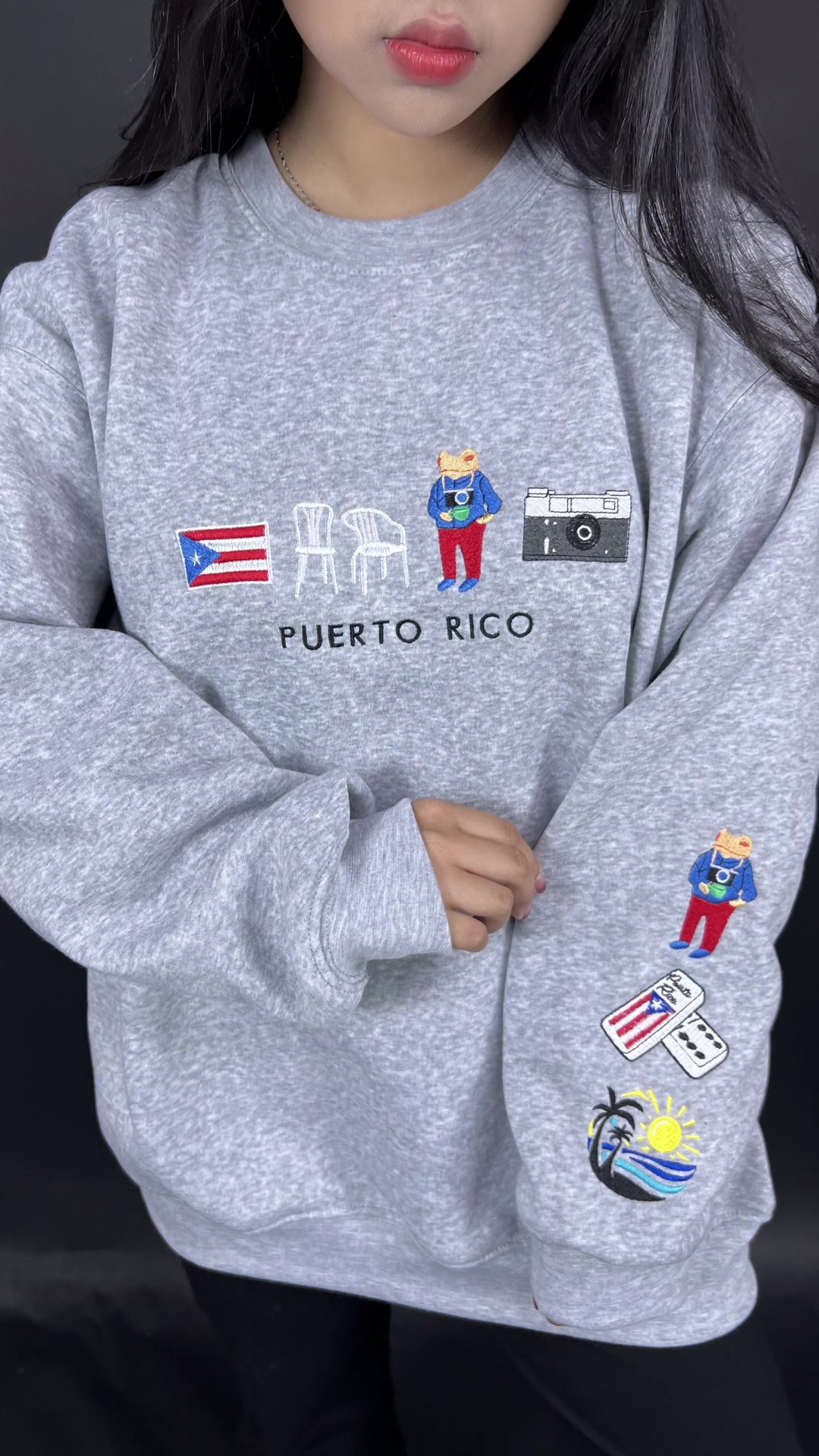 Obsessed 💓 Puertorico Embroidered Sweatshirt