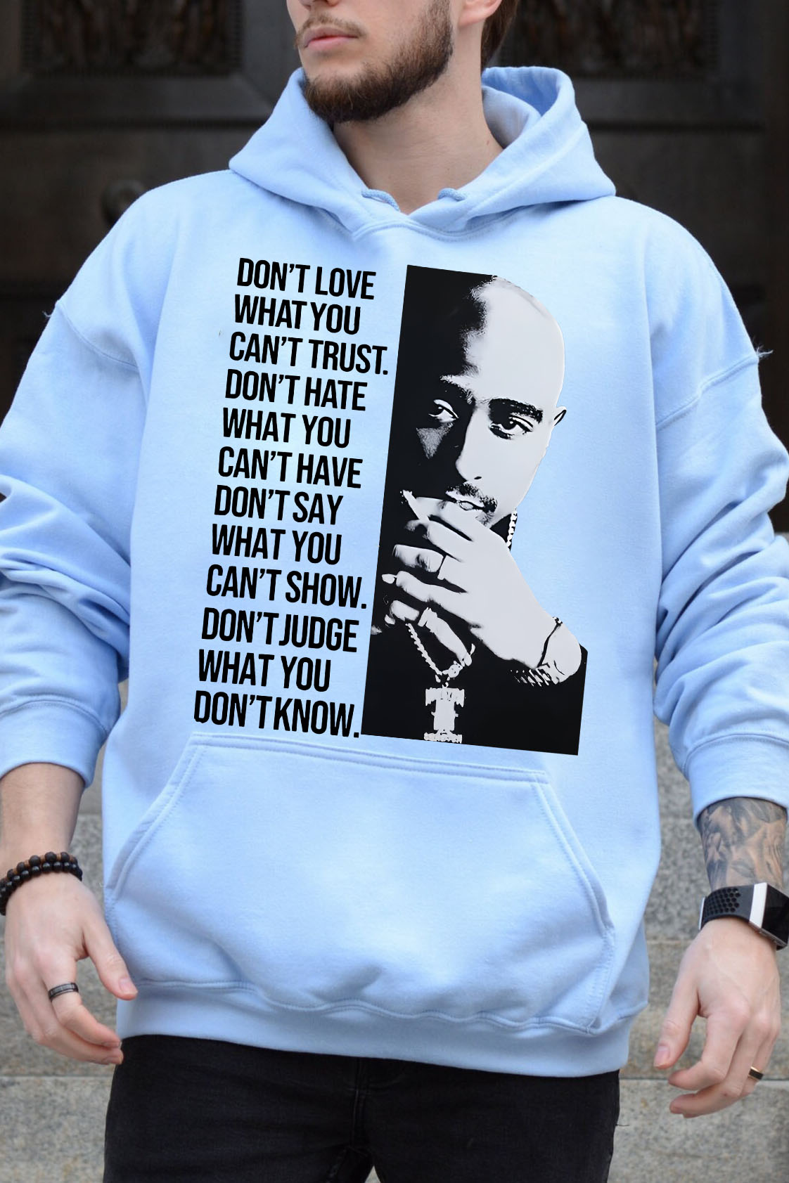 Tupac Portrait Hoodie For Men